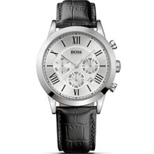 Hugo Boss Watch, Mens Chronograph Black Croc Embossed Leather Strap 15