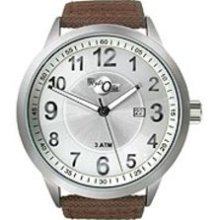 HydrOlix 3-Hand Brown Web Fabric/Silver Dial Unisex watch