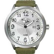 HydrOlix 3-Hand Green Web Fabric/Silver Dial Unisex watch