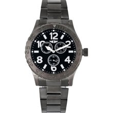I By Invicta Men's Gunmetal Stainless Steel Black Multifunction Watch