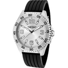 I by Invicta Watches Men's Silver Dial Black Textured Silicon Black Te