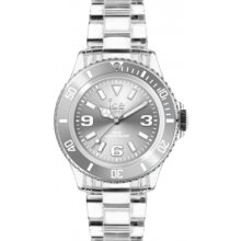 Ice-Watch Unisex Quartz Watch With Silver Dial Analogue Display And Transparent Plastic Or Pu Bracelet Pu.Sr.U.P.12