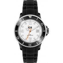 Ice-Watch Unisex Quartz Watch With White Dial Analogue Display And Black Silicone Strap Si.Bw.U.S.12