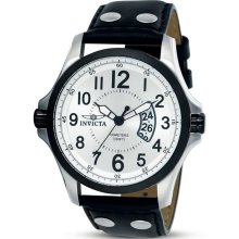 Invicta 0788 Mens Silver Dial Black Band Watch