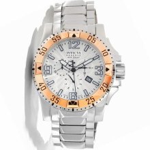 Invicta 10891 Men's Reserve Excursion Silver Dial Rose Gold Bezel Chrono Watch