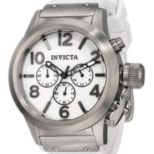 Invicta 1142 Men's Corduba White Dial Polyurethane Chronograph Watch