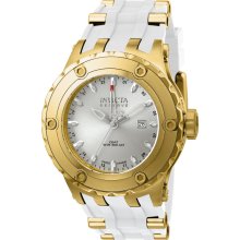 Invicta Men's 12038 Subaqua Reserve GMT Silver Dial White Rubber