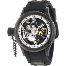 Invicta Men's 1846 Russian Diver Mechanical Black Skeleton Dial Black Polyuretha