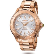 Invicta Men's 23K Rose Gold Stainless Steel Signature Ocean Ghost Silver Dial Automatic 7111