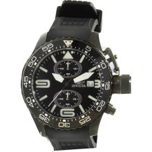 Invicta Men's Corduba Chronograph Black Stainless Steel Case Rubber Strap Black Dial Date Display 11778