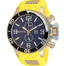 Invicta Men's Corduba GMT Stainless Steel Case Yellow Rubber Bracelet Blue Tone Dial 80219