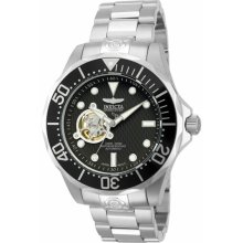 Invicta Men's Grand Sports Diver Stainless Steel Case and Bracelet Automatic Black Skeleton Dial 13703