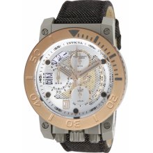 Invicta Men's Jason Taylor Chronograph Diver Stainless Steel Case Silver Dial Nylon and Leather Strap 1000M 13050