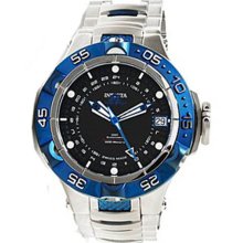 Invicta Men's LIMITED EDITION Subaqua GMT Automatic Stainless Steel Case and Bracelet Black Tone Dial Blue Tone Bezel 12878