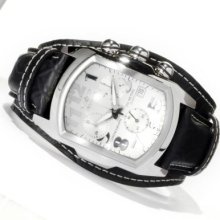Invicta Men's Lupah Swiss Quartz Chronograph Stainless Steel Leather Strap Watch