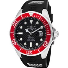 Invicta Men's Pro Diver Stainless Steel Case Rubber Bracelet Black Tone Dial Date Display 12561