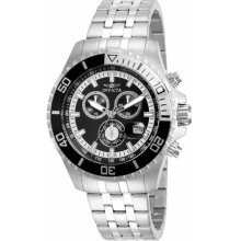 Invicta Men's Pro Diver Chronograph Stainless Steel Case and Bracelet Black Tone Dial 13648