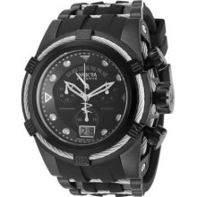 Invicta Mens Reserve Bolt Zeus Swiss Made Chronograph Black Ip Rubber Watch