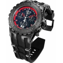 Invicta Men's Reserve Chronograph Stainless Steel Case Rubber Strap Black and Red Dial 12343