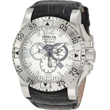Invicta Men's Reserve Excursion Chrono Silver Dial Leather Watch 10523