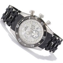 Invicta Men's Sea Spider Quartz Chronograph Polyurethane Bracelet Watch SILVERTONE