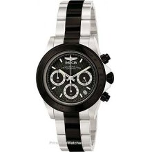 Invicta Mens Speedway Chronograph - Black Textured Dial - Two-Tone Invicta-6934