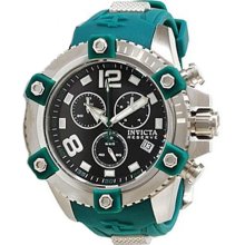 Invicta Men's Stainless Steel Reserve Arsenal Chronograph Black Dial Date Display Green Rubber Strap 11171