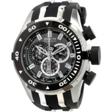 Invicta Men's Stainless Steel Bolt Diver Chronograph Black Dial Black Rubber Strap 0976