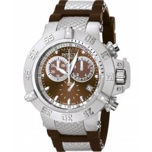 Invicta Men's Subaqua Chronograph Stainless Steel Case Rubber Bracelet Brown Tone Dial 5513