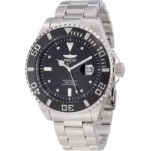 Invicta Pro Diver Model Men's Quartz Watch With Black Dial Analogue Display And Silver Stainless Steel Bracelet 12817