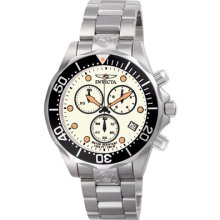 Invicta White 11493 Men'S 11493 Pro Diver Chronograph White Dial Stainless Steel Watch