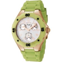 Invicta Women's 0713 Angel Collection Rose Gold-plated Green Polyurethane Watch