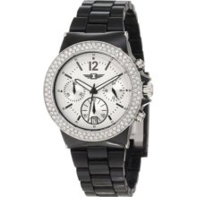 Invicta Women's Chronograph Silver Dial Date Fashion Black Band D ...