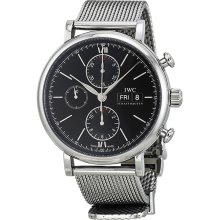 IWC Portofino Black Dial Chronograph Automatic Mens Watch 3910-06