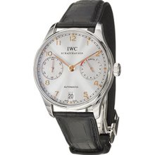 IWC Watches Portuguese Ivory Dial Leather Alligator Men's Automatic Po