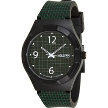 Jack Spade Black Grid Rubber with Solid Face Watches : One Size