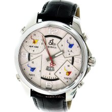 Jacob & Co JC-3 White MOP Five Time Zone Dial Unisex Watch