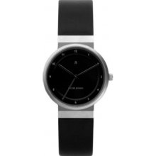 Jacob Jensen Dimension Series Women's Quartz Watch With Black Dial Analogue Display And Black Leather Strap 870