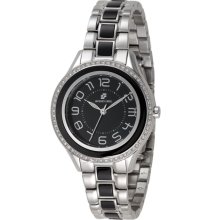 Jacques Farel Womens Fashion Stainless Watch - Silver Bracelet - Black Dial - JACFAS5533
