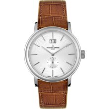 JACQUES LEMANS Watches Men's Geneva Brown Leather Brown Leather Silve