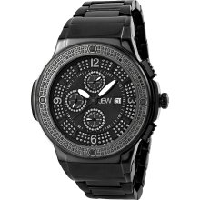 JBW Men's Stainless Steel 'Saxon' Diamond Watch (Black)