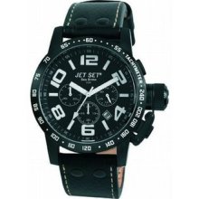 Jet Set San Remo Men's Watch with Black Case and Chronograph Dial