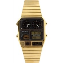 JG2002-53E - Citizen Retro Ana-Digi Temperature Classic Gold Tone Watch