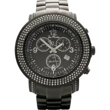 Joe Rodeo Junior Mens Diamond Watch 2.50ct Black Steel