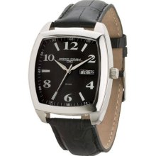 Jorg Gray Mens Analog Stainless Watch - Black Leather Strap - Black Dial - JG1320-14