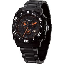 Jorg Gray Mens Chronograph Stainless Watch - Black Bracelet - Black Dial - JG9800-12