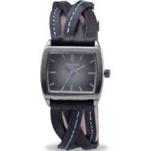 Kahuna Ladies' Crossed Leather Strap Black KLS-0211L Watch