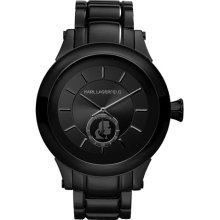 KARL LAGERFELD Chain Detail Bracelet Watch, 44mm Black