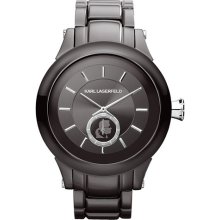 KARL LAGERFELD Chain Detail Bracelet Watch, 44mm Gunmetal