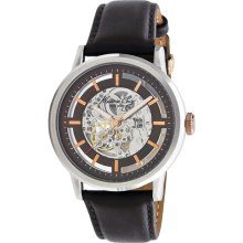 Kenneth Cole New York KC1718 Automatic Skeleton Two Tone Dial Leather Watch